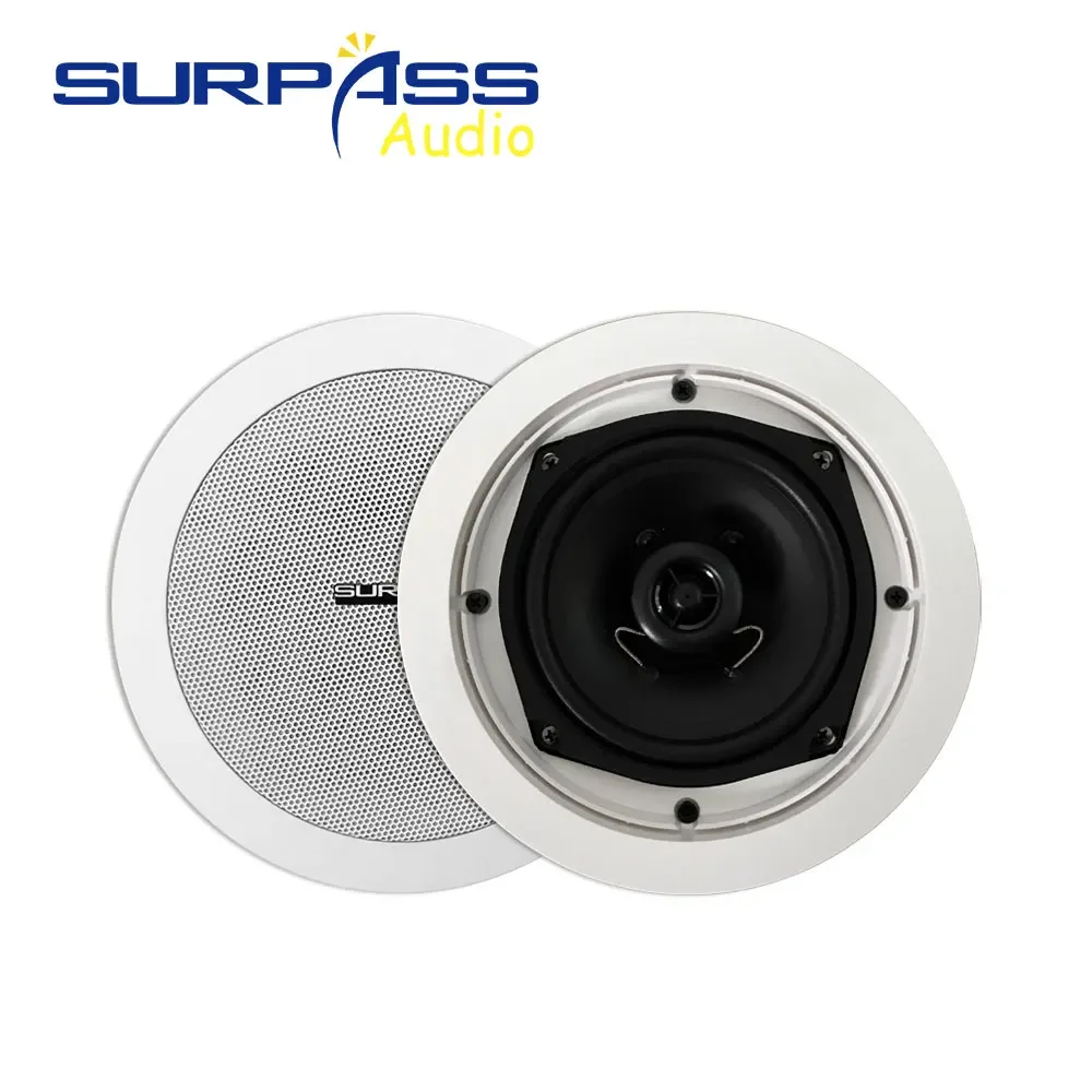 Public Address System 6inch In-Ceiling Speaker Mount Installation Iron Grille Cover 6''+1'' Coxial Speaker PA System Players