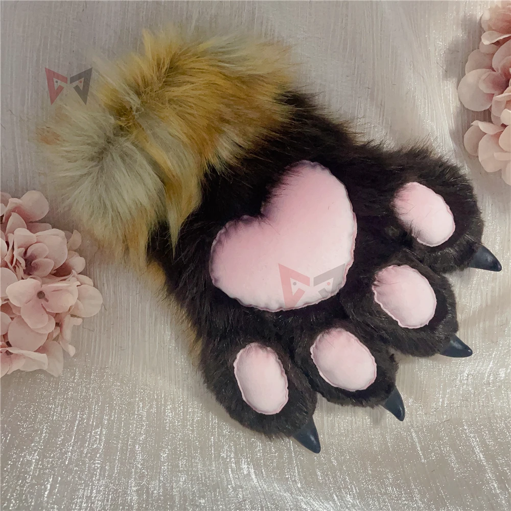 New Beast Fursuit Three Felinae Cat Cosplay Beast Claw Paw Nails Hand Covers Gloves Costume Accessories Custom Made