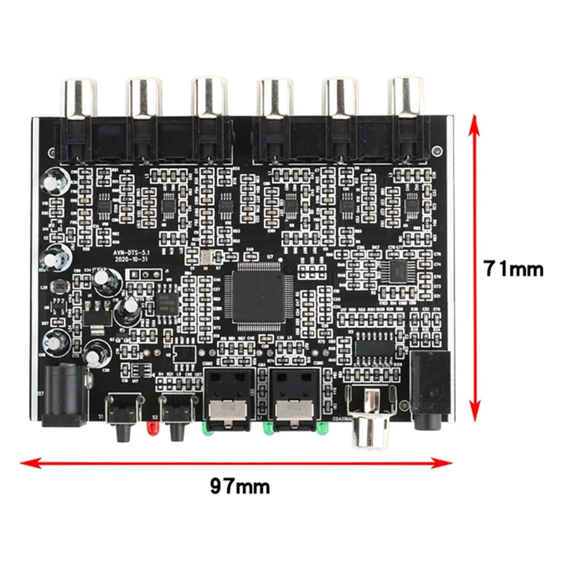 Decoder leader DTS a 5.1 canali per Dolby AC-3 Codice sorgente PCM Modulo audio coassiale-analogico in fibra digitale