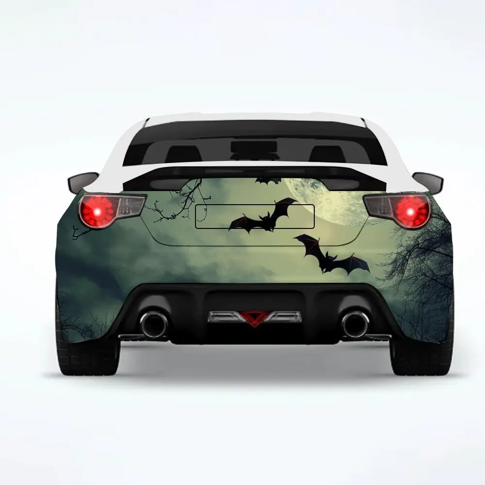 

Наклейка «Летучие мыши и луны», виниловая наклейка на заднюю часть автомобиля, водонепроницаемые самоклеящиеся виниловые наклейки для хвоста и бампера автомобиля, украшение P