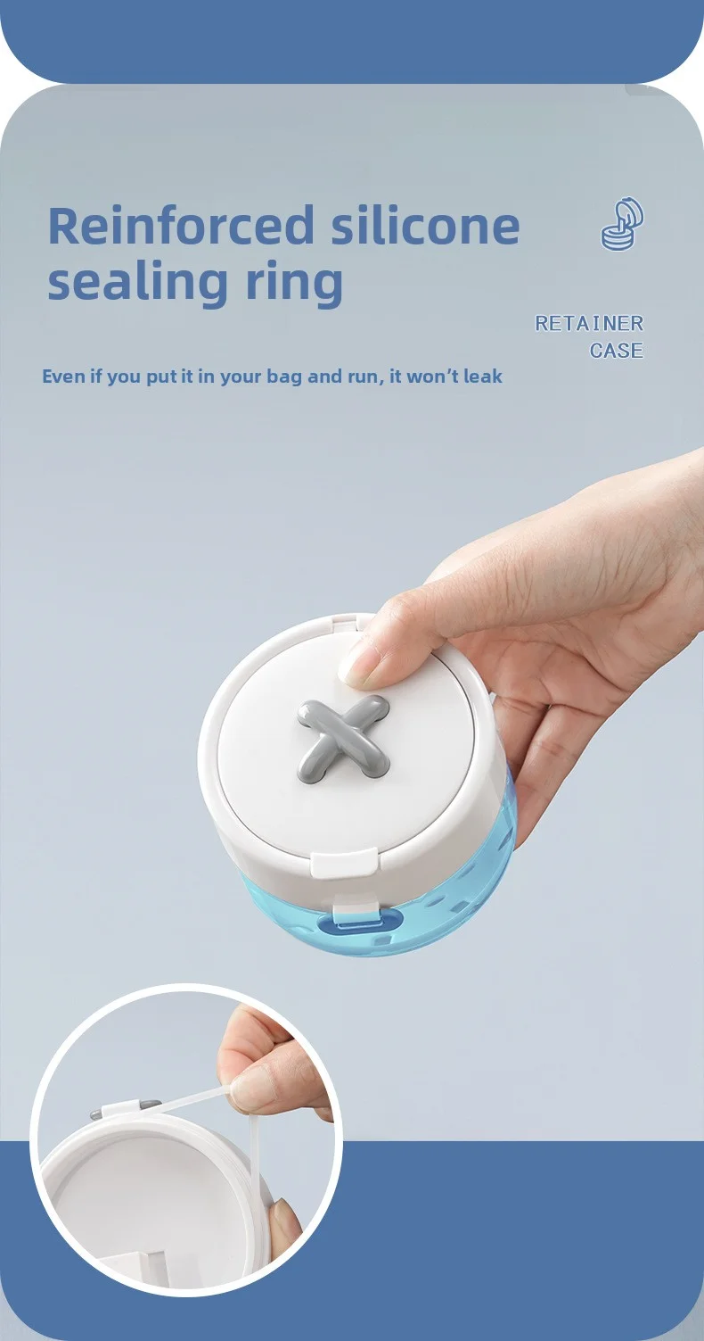 Drei-in-Eins Multifunktions-Zahnspangenaufbewahrungsbox, neues Design, Reinigungs- und Abtropfbox für kieferorthopädische Geräte – Detail 6