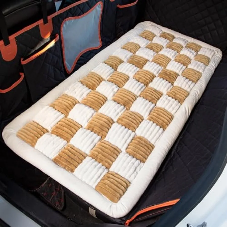 

Dog Bed for Car Back Seat Soft Plush Backseat Pet Bed Mat Non-Slip Travel Pet Mat Fuzzy Plaid Dog Seat Cover Fit for Backseat E