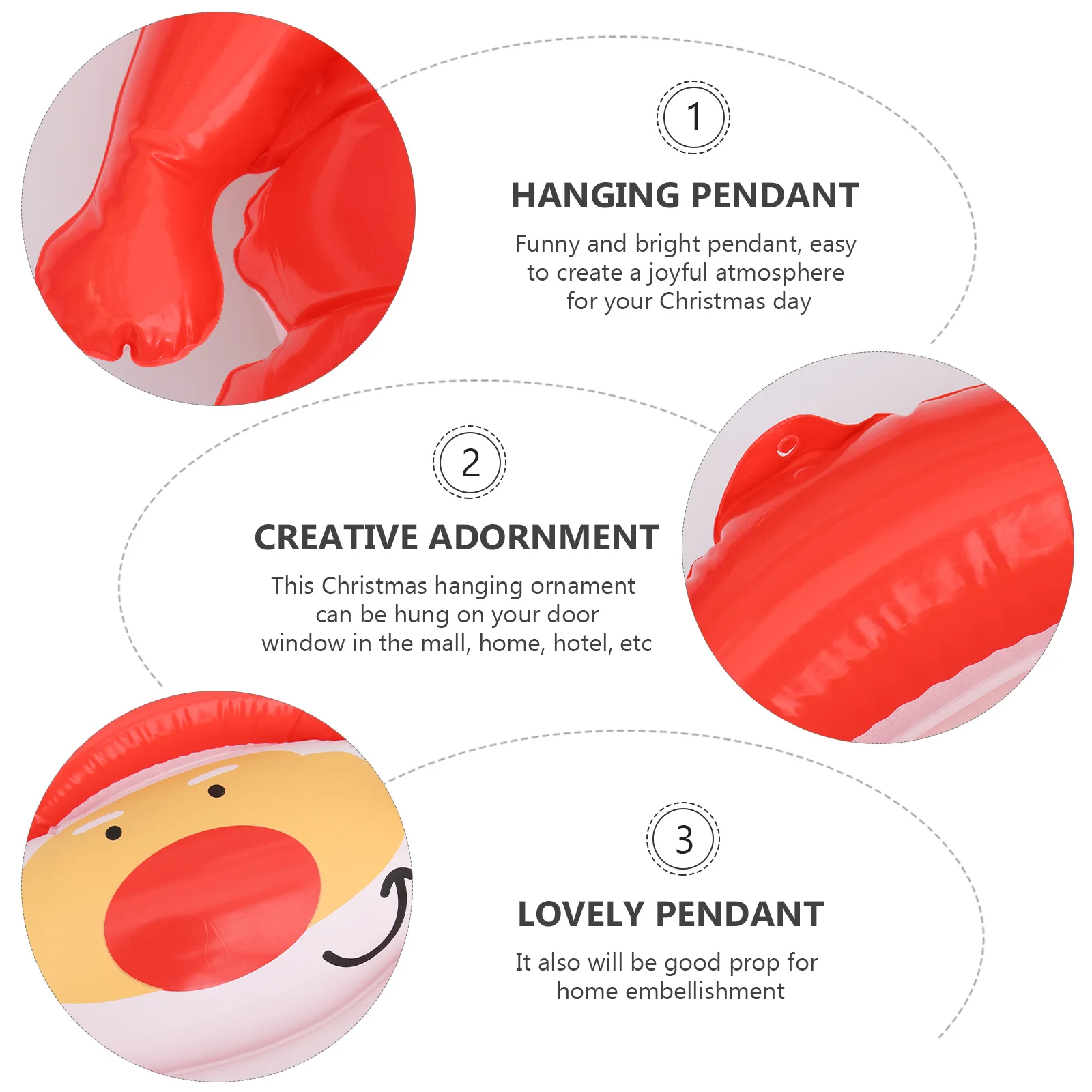 

Inflatable Santa Claus Decoration Pendant Christmas Hanging Ornament Red Creative Festival Home Party Gift Lovely Xmas Hanging