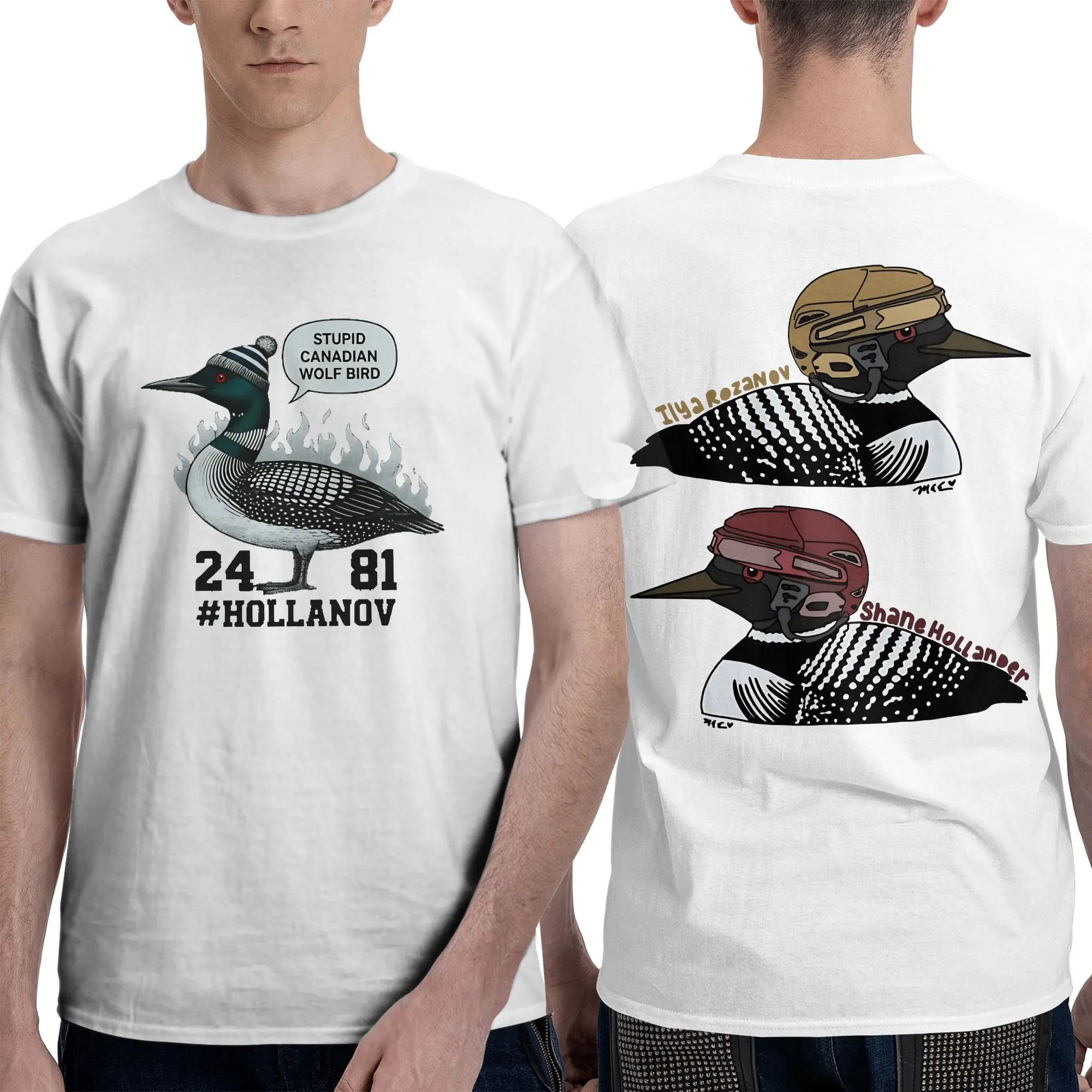 

Stupid Canadian Wolf Bird Funny 100% Cotton T-Shirt For Man Summer Classic O-Neck Hip Hop Tee Shirt Oversized Wholesale Tops