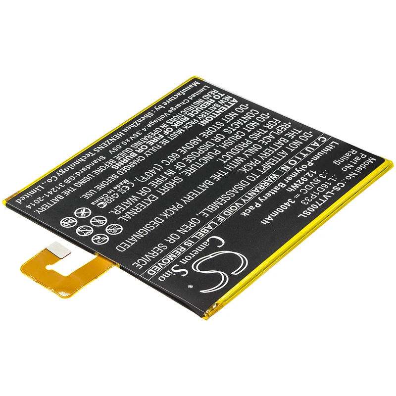 Tablet Battery For  Lenovo L16D1P33   Tab 7  TB-7504F  TB-7504X Volts 3.8  Capacity 3400mAh / 12.92Wh