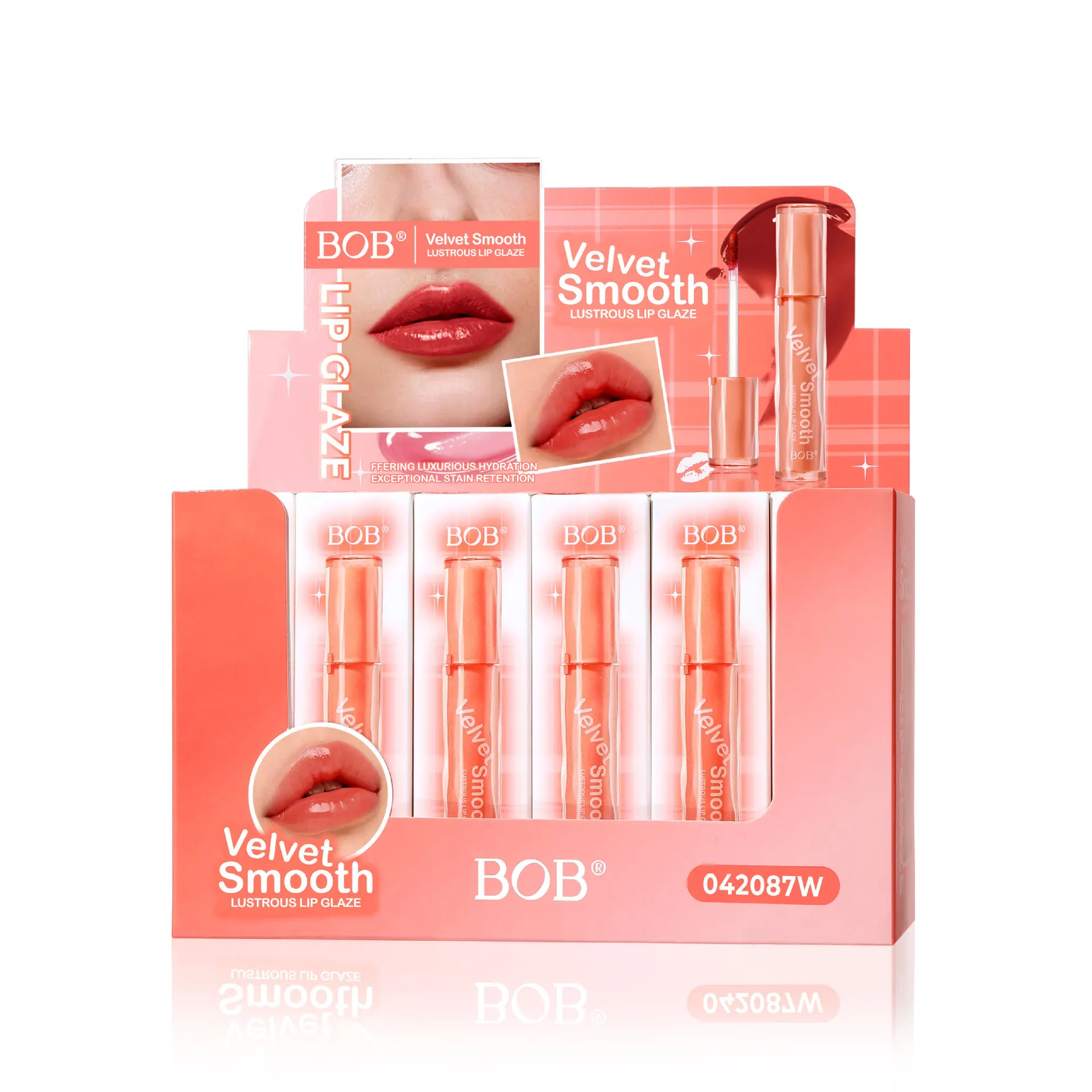 Błyszczyk do ust o efekcie lustra, mocno nawilżający i długotrwały, z dobrą pigmentacją i bez blaknięcia koloru.