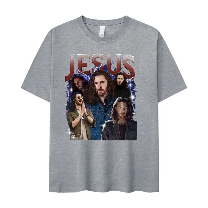 Limited Hozier Jesus Vintage Graphic T Shirts Men\'s Hip Hop High Quality Fashion T-shirt Casual Clothing Oversized Cotton Tshirt