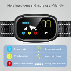 Collar antiladridos automático para perro con vibración y registro
