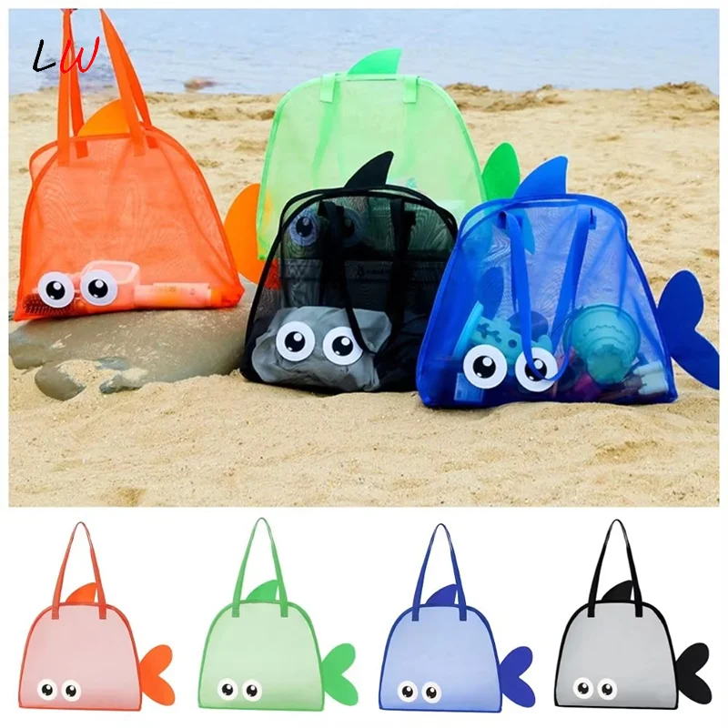 

Large Capacity Portable Storage Bag Mesh Beach Bag Lightweight Foldable Sand-proof Beach Tote Bag