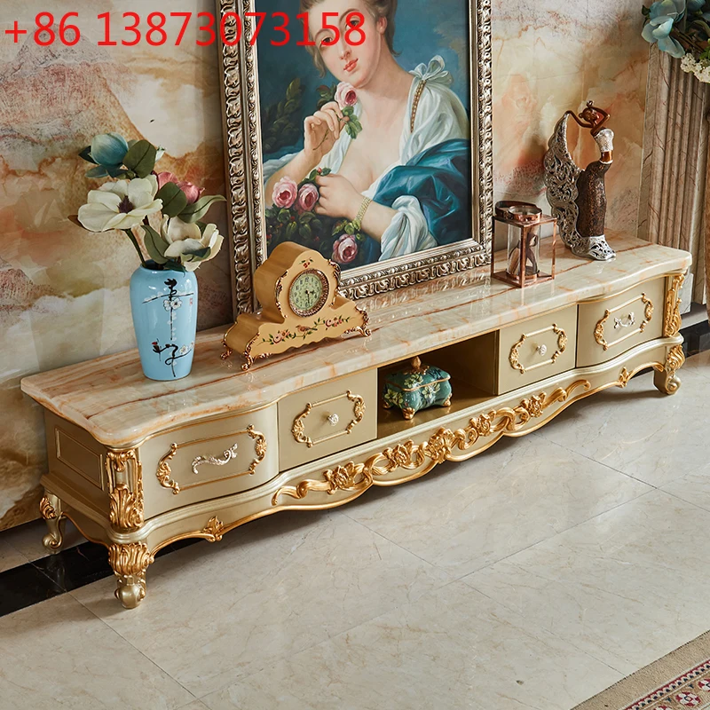 

Европейский мраморный журнальный столик, комбинированный набор для ТВ-шкафа, шампанское, золото, цельный деревянный шкаф для гостиной, спальни, напольный шкаф