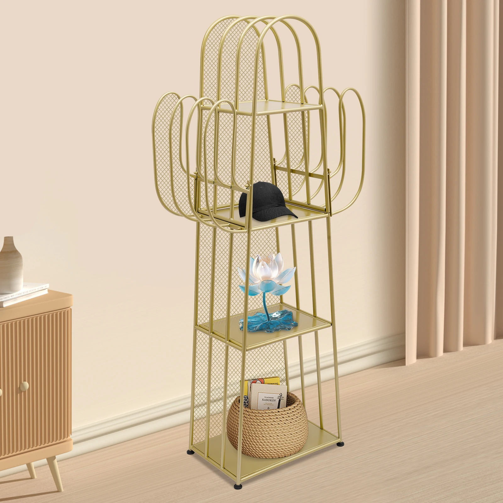 4段本棚、自立型本棚、収納オーガナイザー