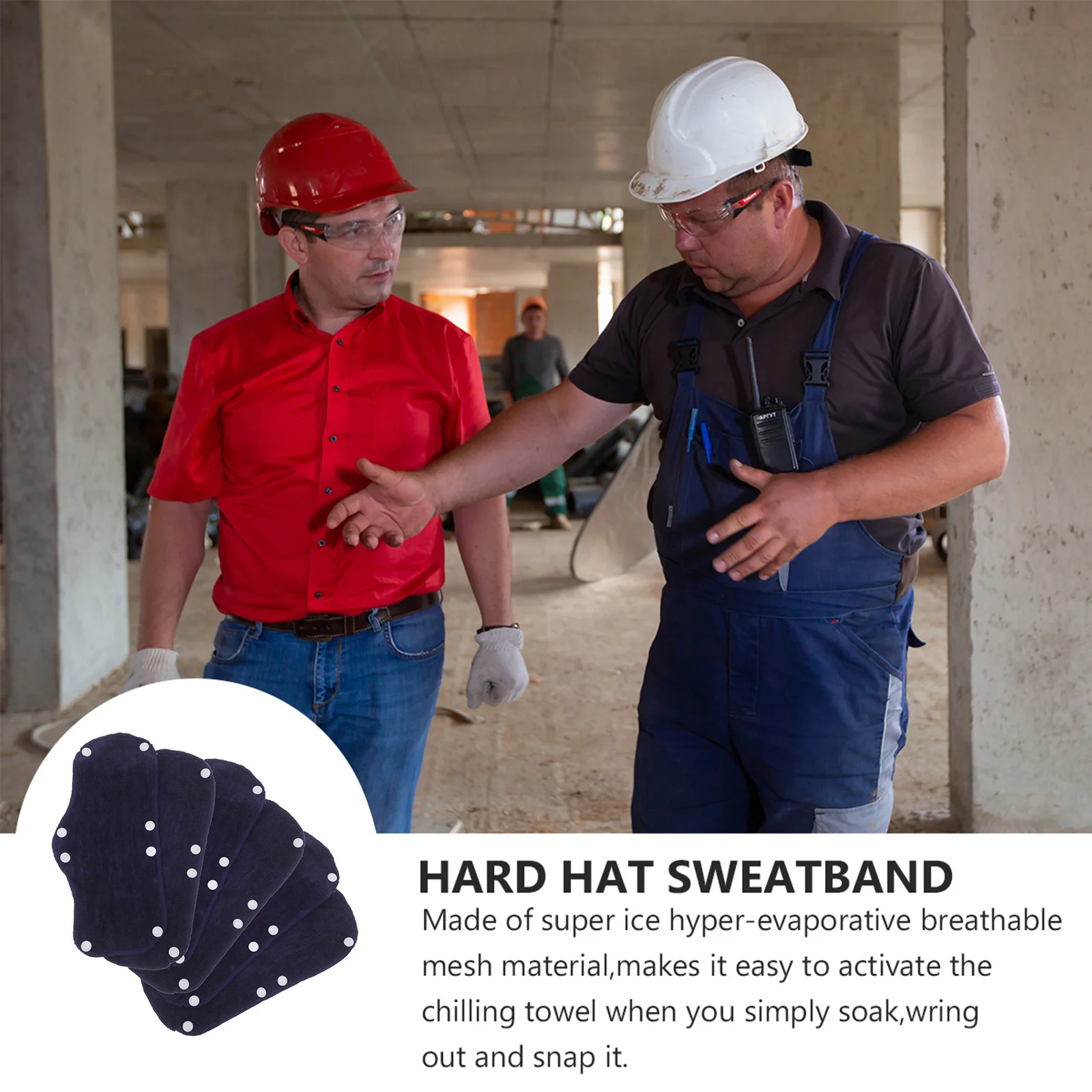 

6pcs Washable Hard Hat Sweatband Breathable Safety Accessories Non-Slip Sweat Absorbing Band For Workers