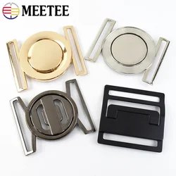 1/2/4/5Pcs Meetee 50mm Metal Belt Buckles Decor Button for Windbreaker Coat Down Jacket Sewing Clasp Buttons Clothes Accessory