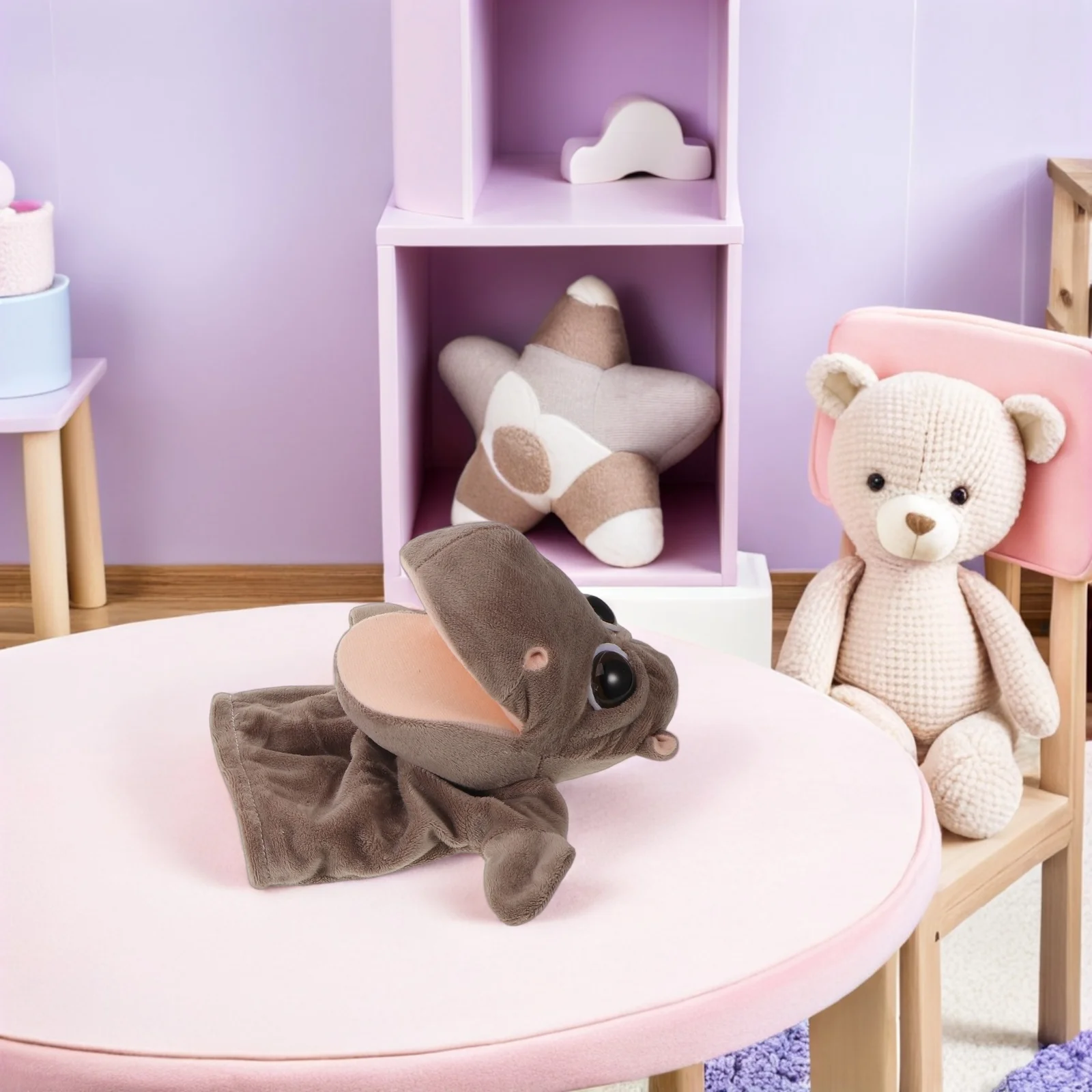 2 個の可動口動物ハンドパペット 幼児向け インタラクティブなストーリーテリング ロールプレイ 創造性ブースター 家族の集まり