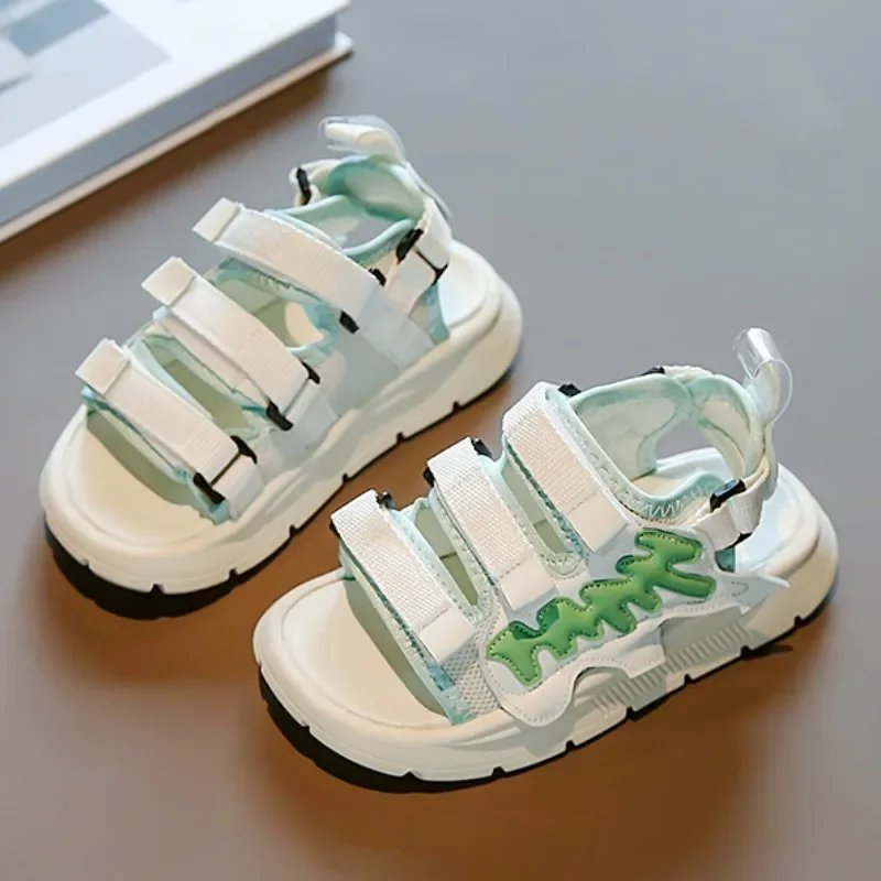 Girls Sandals 2024 Summer New Boys Wear-Resistant Sports Beach Shoes Medium and Large Children Casual Sweet Princess Sandals