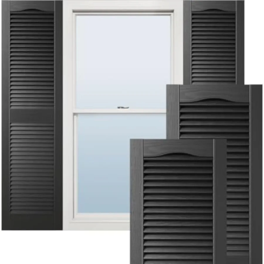 

Lifetime Vinyl LL1S12X05200BL Standard Cathedral Top Center Mullion, Open Louver Vinyl Shutters, w/Installation Shutter-Lok's a