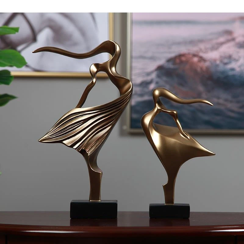 Retro Statuette Abstract Character Resins Sculpture Living Room Desk Decoration Furnishings Portrait Statue Vintage Home Decor