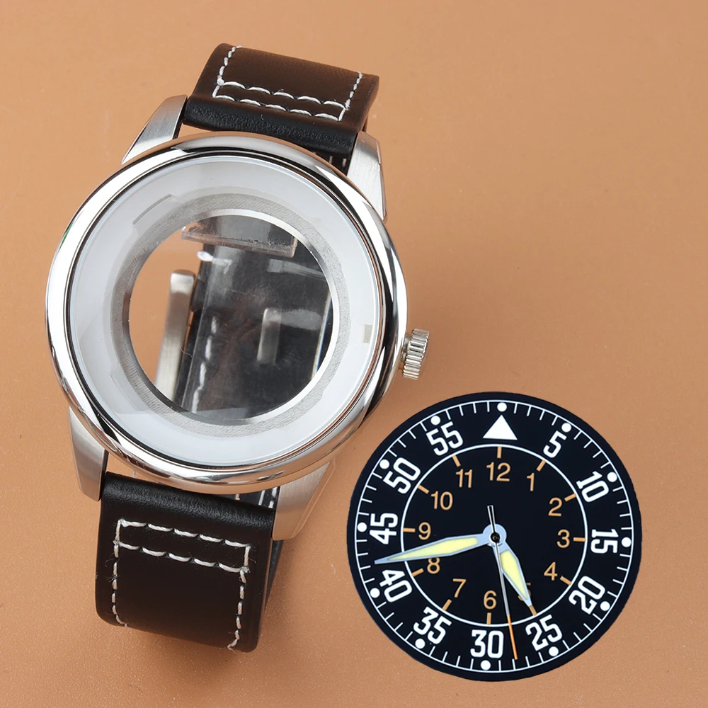 

Часы с циферблатом 36 мм, механизмом NH35, корпусом 42,7 мм, водонепроницаемым кожаным ремешком, корпус из нержавеющей стали 316L, для Mark XX, совместимые с механизмами NH35 и NH36.