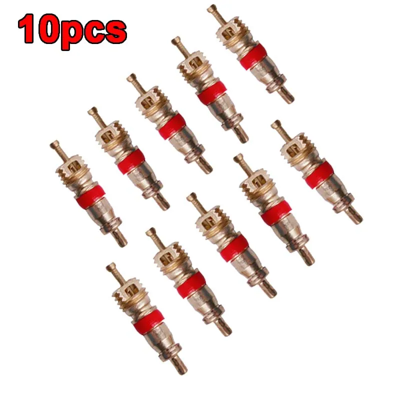 

10Pcs Copper Car Bike Motorcycle Rubber Hose Tubeless Type Valve Insert Valve Core Universal Valve Cap Core Needle