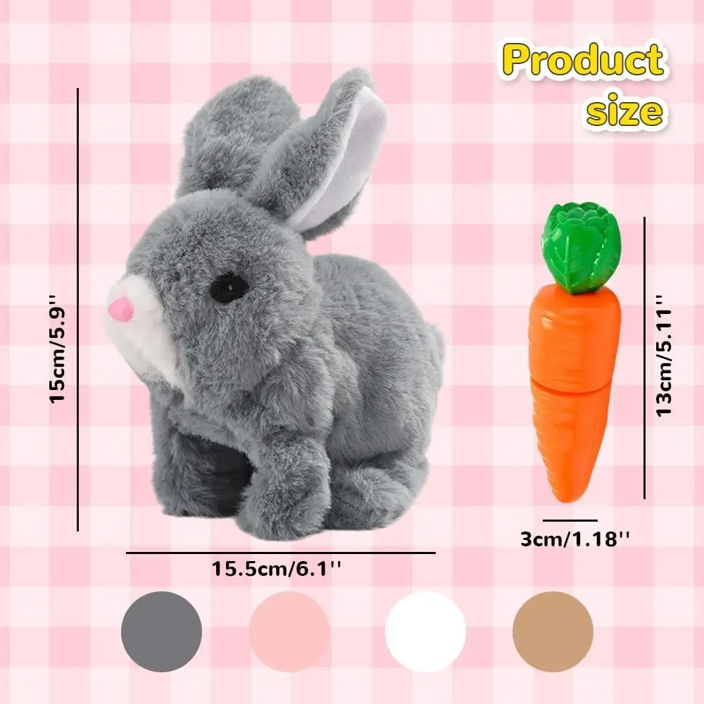 Adorable con sonidos y movimientos, conejo eléctrico de peluche de Pascua, muñeco de peluche realista, mi conejito realista, juguete interactivo