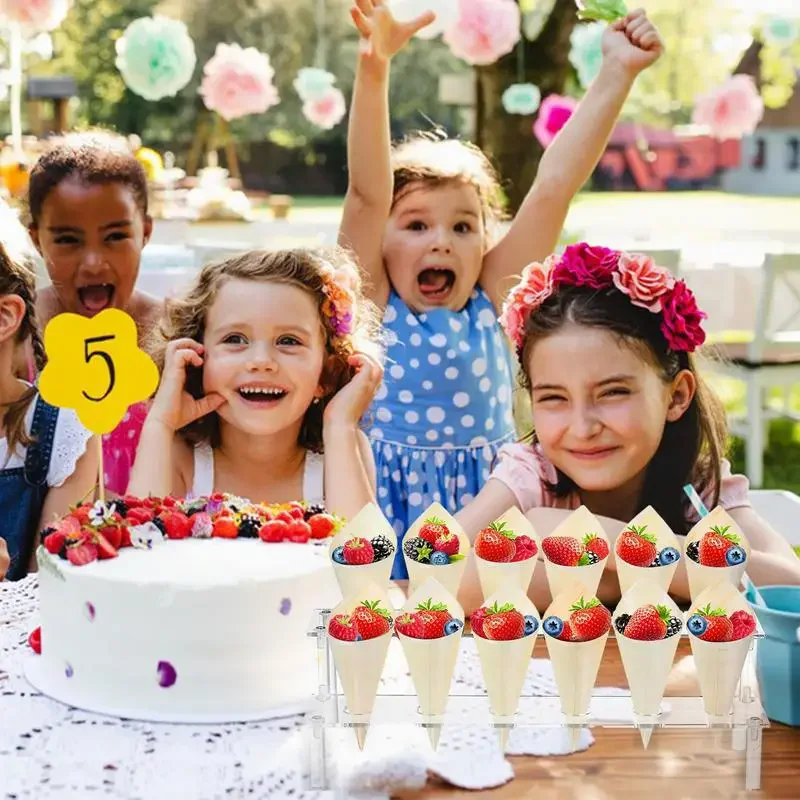 حامل مخروط الآيس كريم لحفلات الزفاف وأعياد الميلاد ، 12 فتحة ، رف لف السوشي اليدوي الشفاف ، رف ، حامل عرض مخروط الوافل