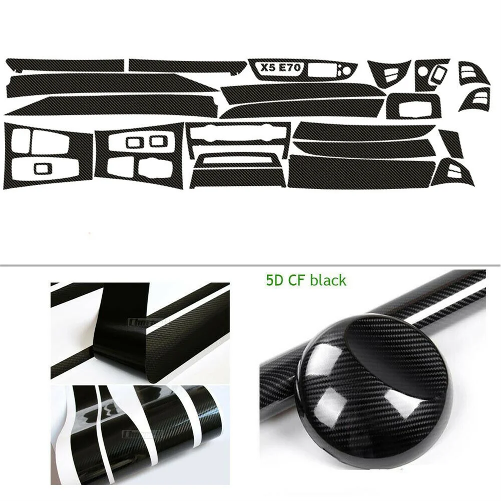 Carbon Fiber Pattern Interior DIY Styling Trim Decals Automotive Interior Stickers For BMW X5 E70 2007-2013 5D Car Accessories