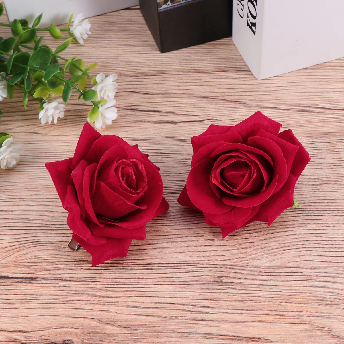 

Artificial Flower Brooch Rose Hairpin for Girl Decoration Roses Red Cloth Simulation