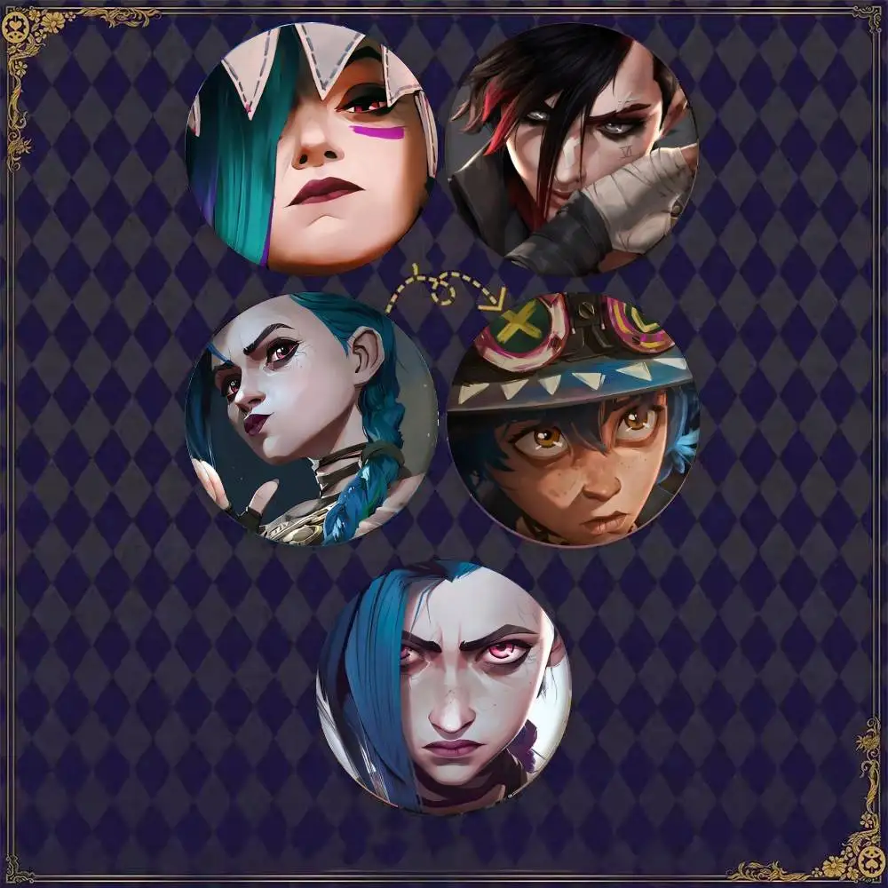 Pin de solapa de dibujos animados A-Arcane 2 Vi J-Jinx Ekko, insignia de hojalata, moneda, broche, accesorios para ropa y mochila