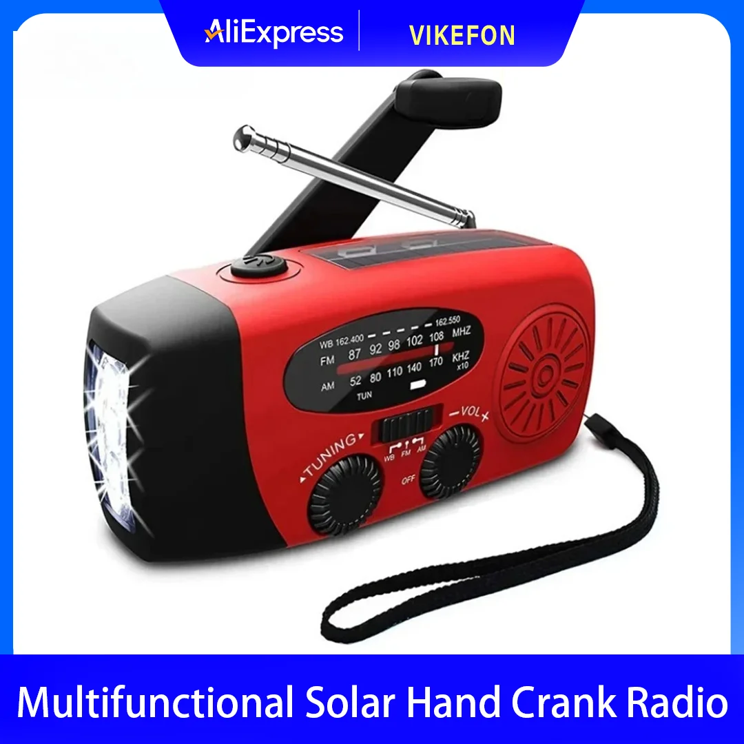 Emergency Radio Solar - Radio Solare Multifunzionale a Manovella FM