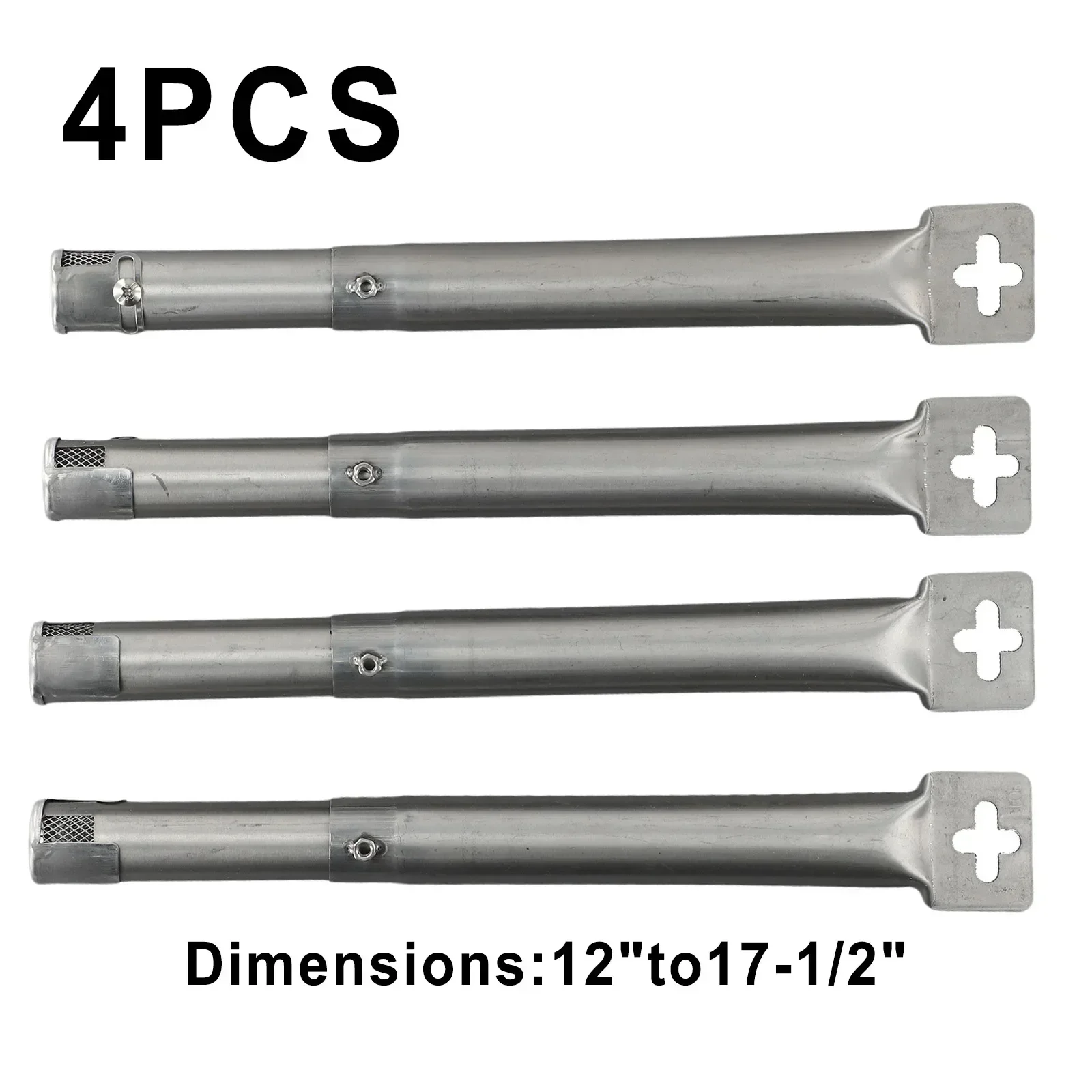 

Pack of 4 Scalable Stainless Steel Tube Burners for BBQ Gas Grills Adjustable Length Compatible with Multiple Brands