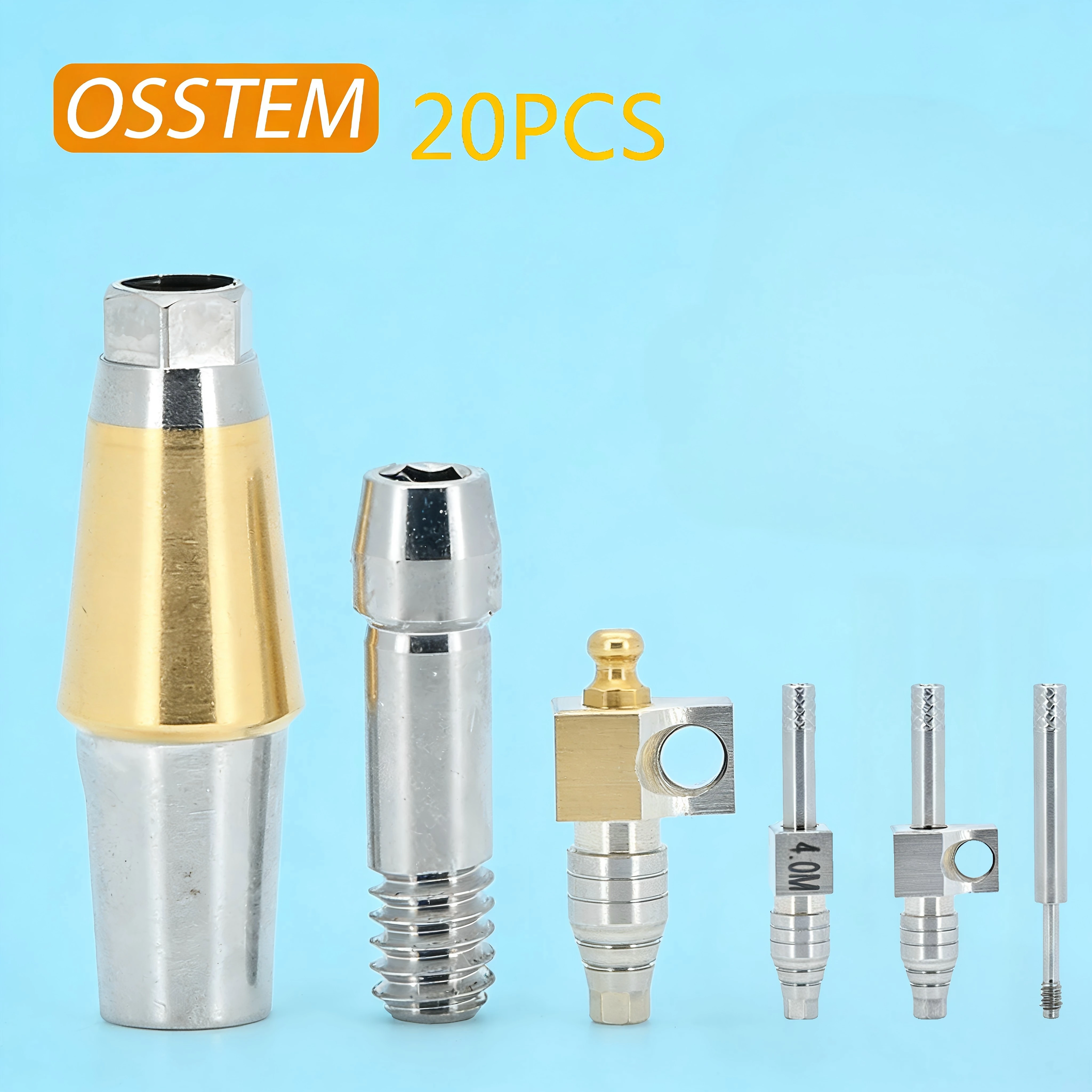 

Набор из 20 зубных имплантатов-абатментов: прямые и шаровидные абатменты, открытые трансферные копы, из титанового сплава, совместимые с Osstem