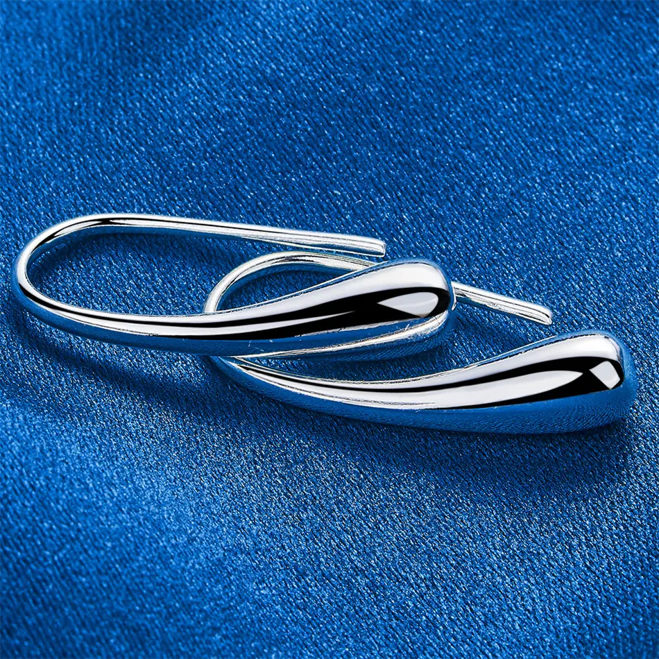 925 Sterling Silver Delicate Bright Teardrop Ear Clips for Women, Fashionable Party Wedding Accessories Gifts view 4