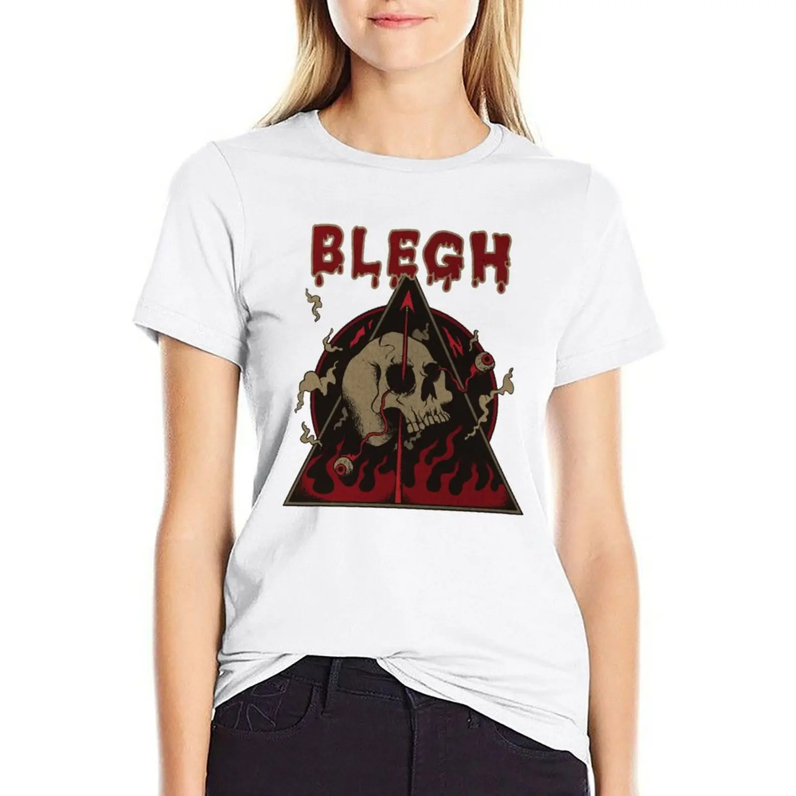 

BLEGH Metalcore Deathcore T-shirt tops funny cotton t shirts Women