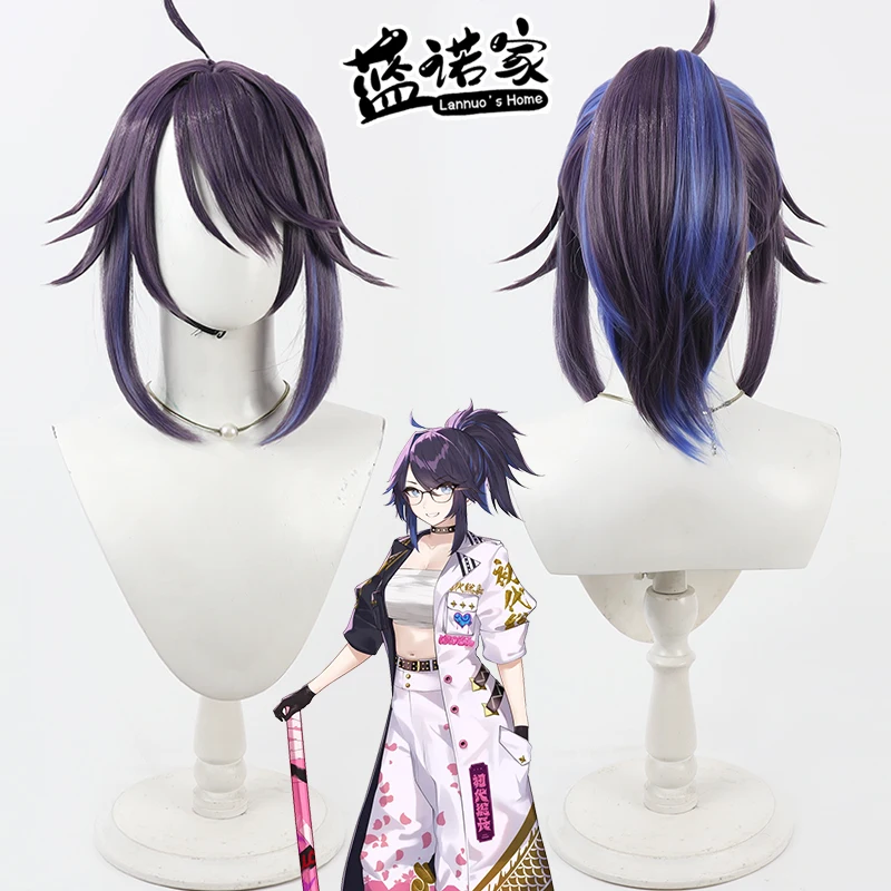 

NIJISANJI Virtual YouTube Kiryu Coco Cos Cosplay Wig Halloween Carnival Party Prop Synthetic Hair Heat Resistant Fiber + Wig Cap
