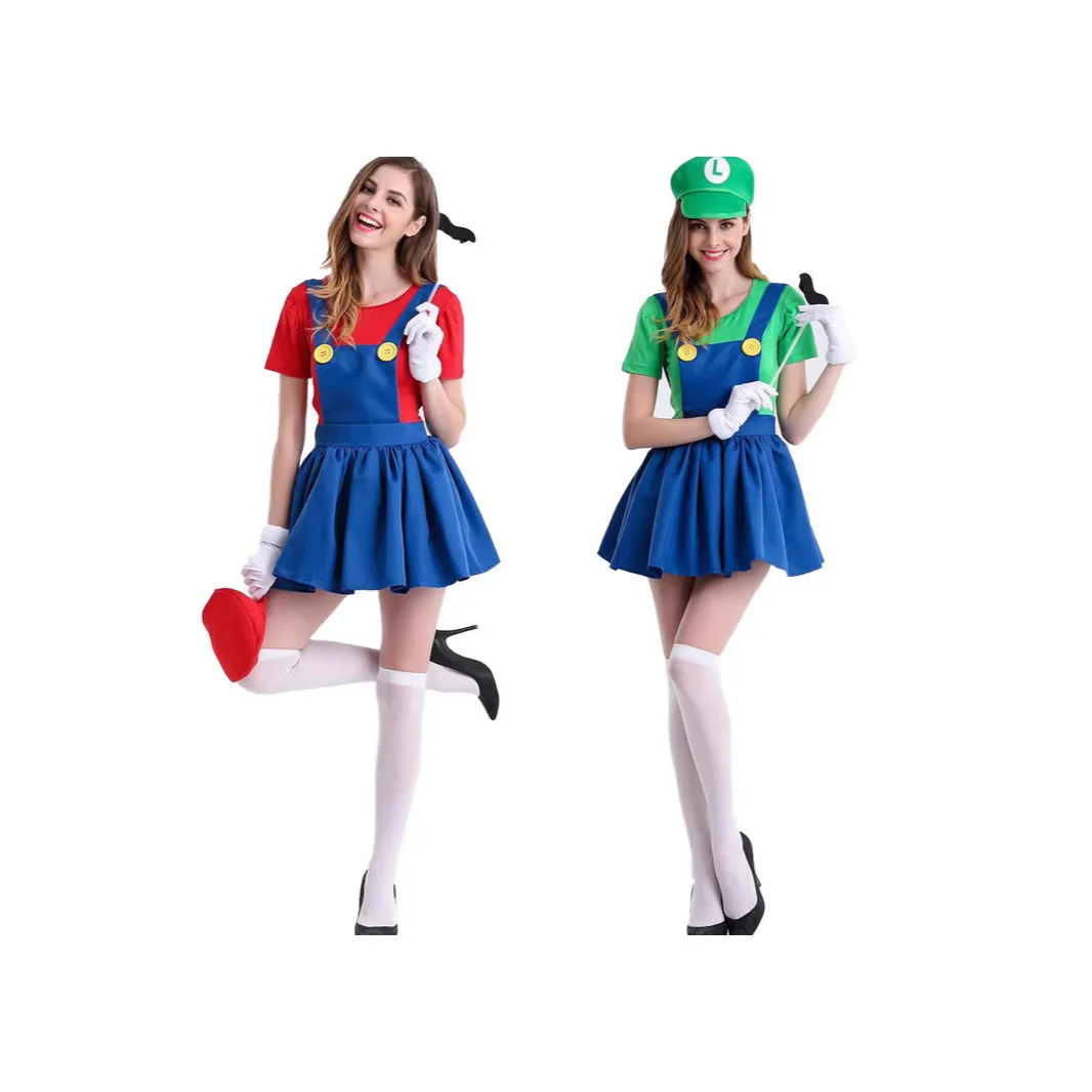 

New Halloween Cosplay Cartoon Overalls Performance Costume Women's Traditional Clothing Stage Costume Nylon Material