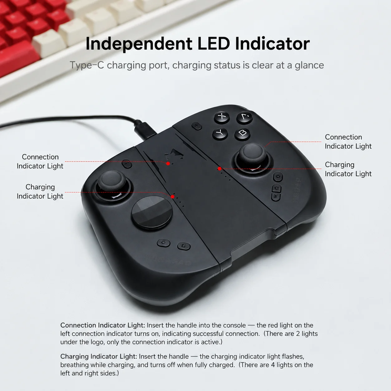 Kontroler do gier MOBAPAD M12 HD dla konsoli Nintendo Switch 2 z drążkami TMR, mechanicznymi przyciskami i funkcją HD Rumble Joypad dla Switch2 — zdjęcie produktu 6