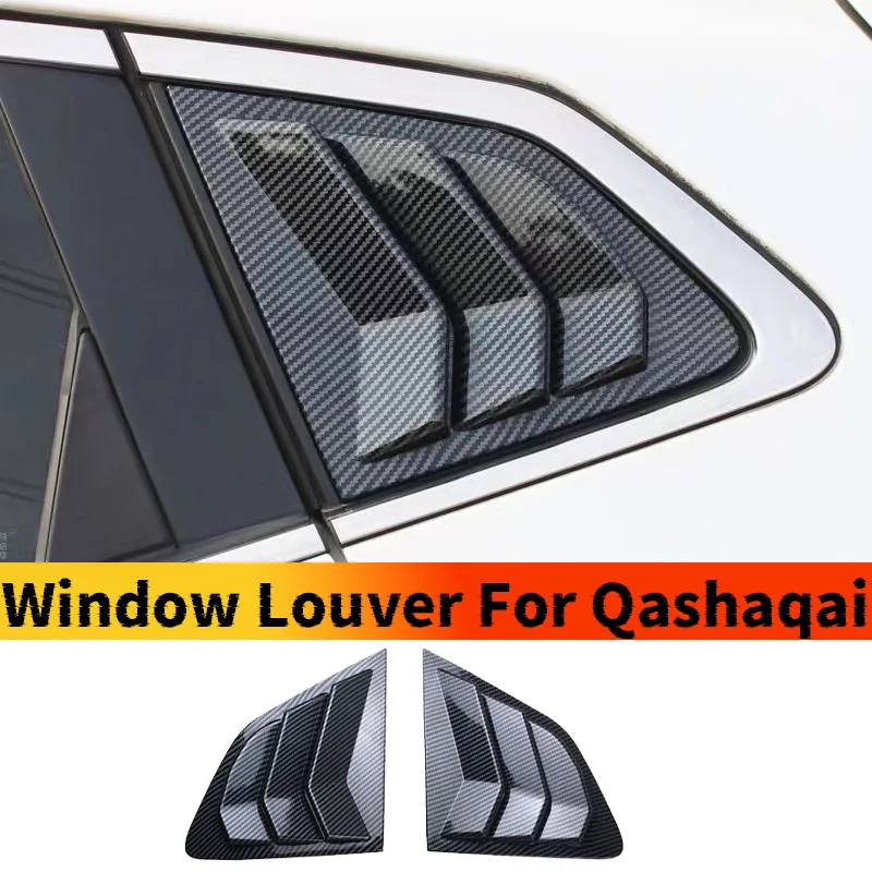 

2PCS Car Black Rear Window Louver Shutter Cover for Nissan Rogue Sport Qashqai 2017-2022 Window Louver Side Vent Trim Sticker