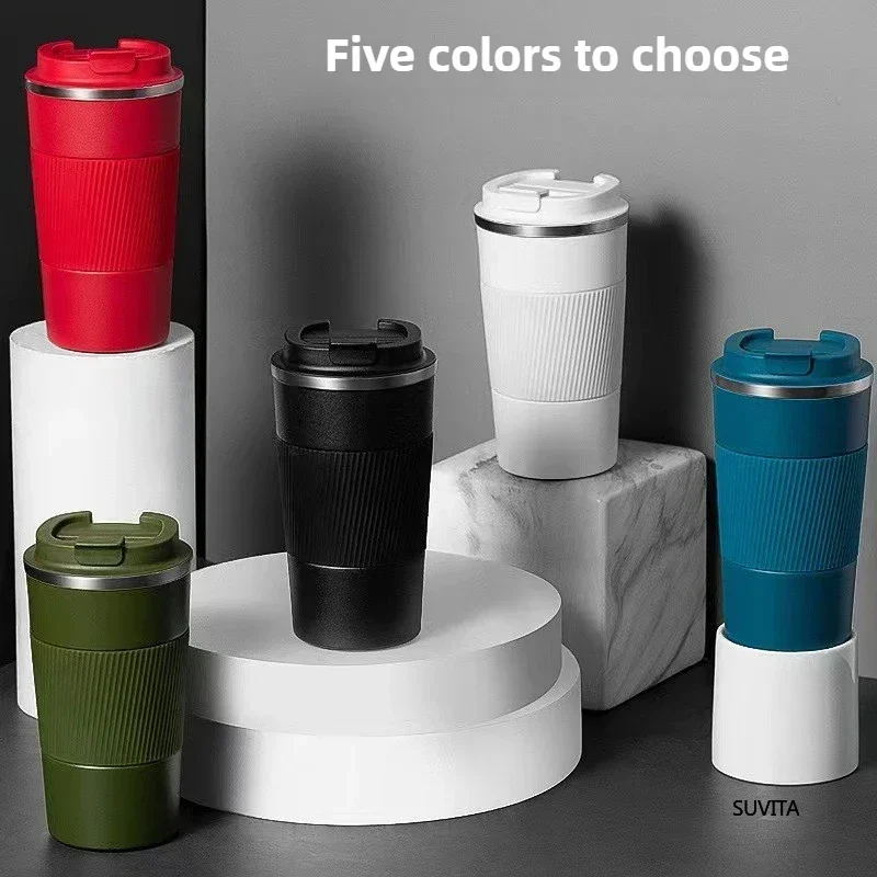 380 ml/510 ml Edelstahl Kaffeetasse Auto Isolierflasche Thermobecher Wiederverwendbare Kaffeetasse für heiße/kalte Getränke Reise Isolierbecher