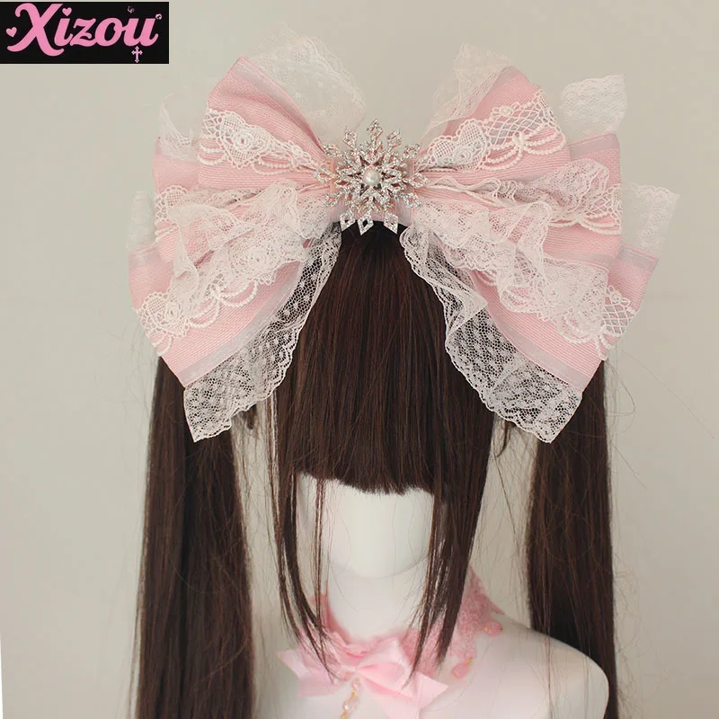 Bloem Bruiloft Cal Boog Kanten Lint Motorkap Hoge Hoed Sluier BNT Kanten Boog KC Hand Mouw Lolita Rand Clip Hoofddeksel Lolita Accessoires