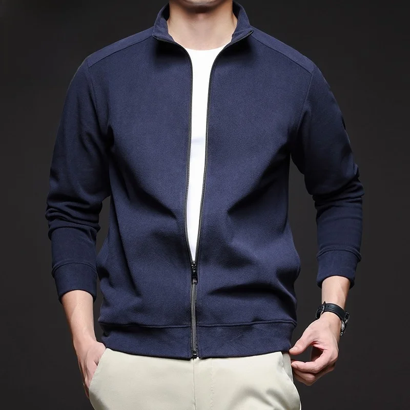 

Casual Faionable ort Velvet Jaet Coat for Men with Zipper Collar Leisure Sle Spring Autumn Winter Polyester Fabric