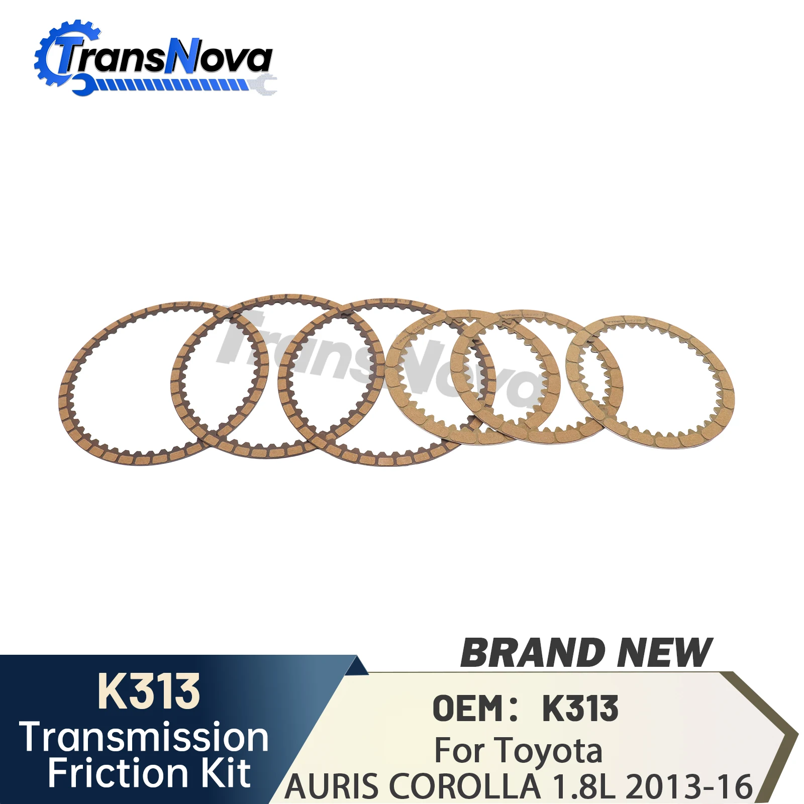 

Комплект для восстановления вариатора CVT K313 для TOYOTA COROLLA AURIS 1.8L 2013-2016 Auto TransNova Friction