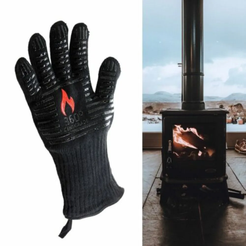 LOG BURNER FIRE HEAT PROOF RESISTANT GLOVE WOOD COAL STOVE FIREPLACE PIT