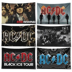 3x5 Ft AC/DC Rock Band Flag Polyester Digital Printing Banner for Garage Wall Art Out Door Decoration With Brass Grommets