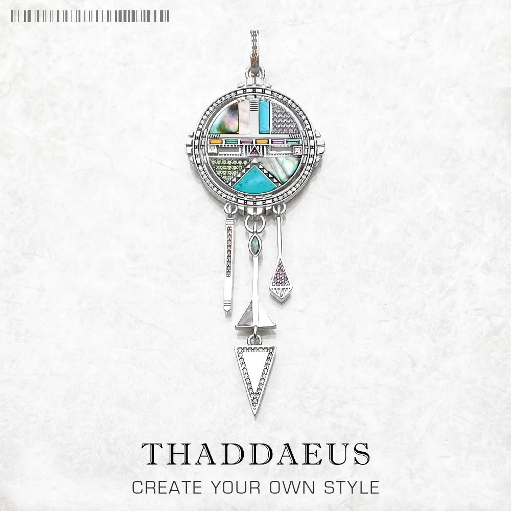 

Подвеска «Ловец снов» с символом солнца, летняя Бирюзовая бижутерия, Европейский аксессуар, серебро 925 пробы, винтажный подарок для женщин и мужчин