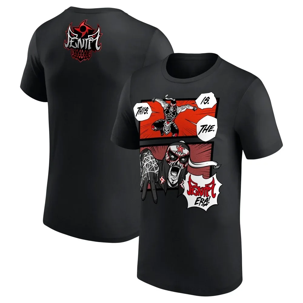 Camiseta Penta de dibujos animados negros para hombres, manga corta transpirable en verano, camiseta deportiva de moda 2025