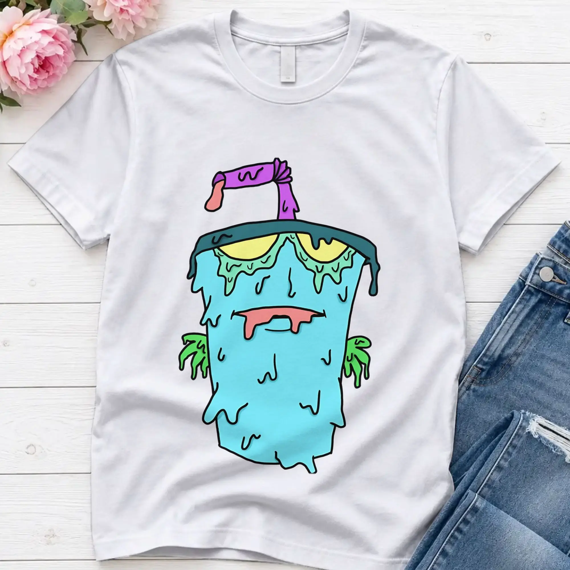 Funny Master Shake Melty T-Shirts for Men O Neck Pure Cotton T Shirts Aqua Teen Hunger Force Short Sleeve Tees Gift Idea Clothes