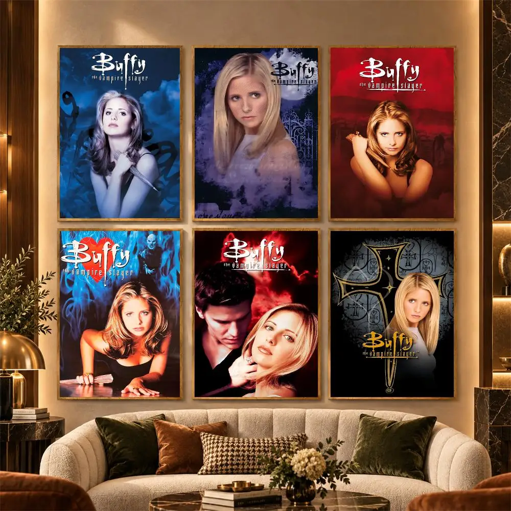 B-Buffy the Vampire Slayer Poster Stickers Painting Mural HD Wall Decals for Bedroom Living Room Home Self-Adhesive Decor Gift