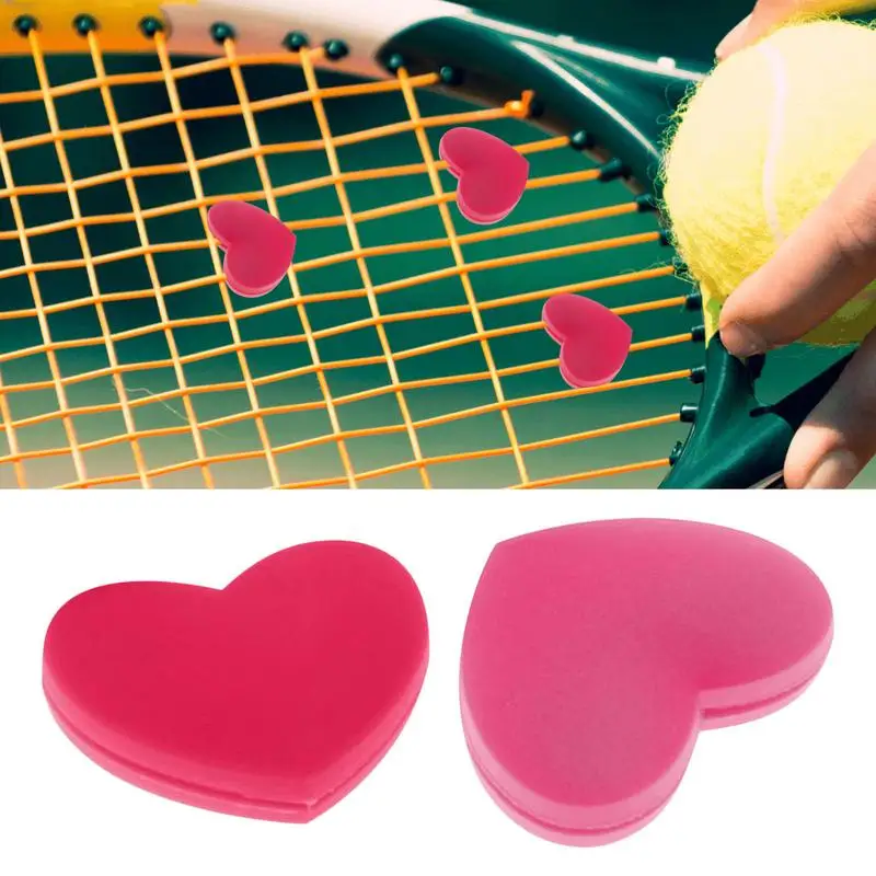 Tennis Shock Absorbers Heart-Shaped Tennis String Dampener Tennis Vibration Absorber Flexible Tennis Racket Damper Tennis