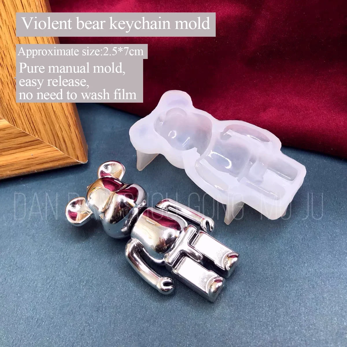 Aroma Plaster Silicone Grinding Tool, Cute Violent Bear, Semi-mold, DIY Diffusing Film, Drop Glue, Aroma Plaster
