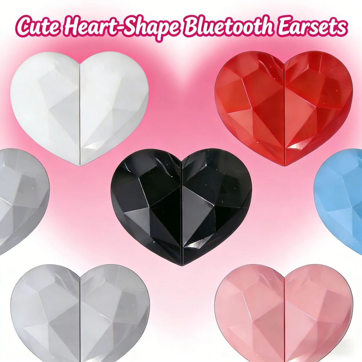 

Creative Heart-Shaped TWS Wireless Bluetooth Earbuds Digital Display Long Battery Life Earphone For Couple Girls Valentine Gifts